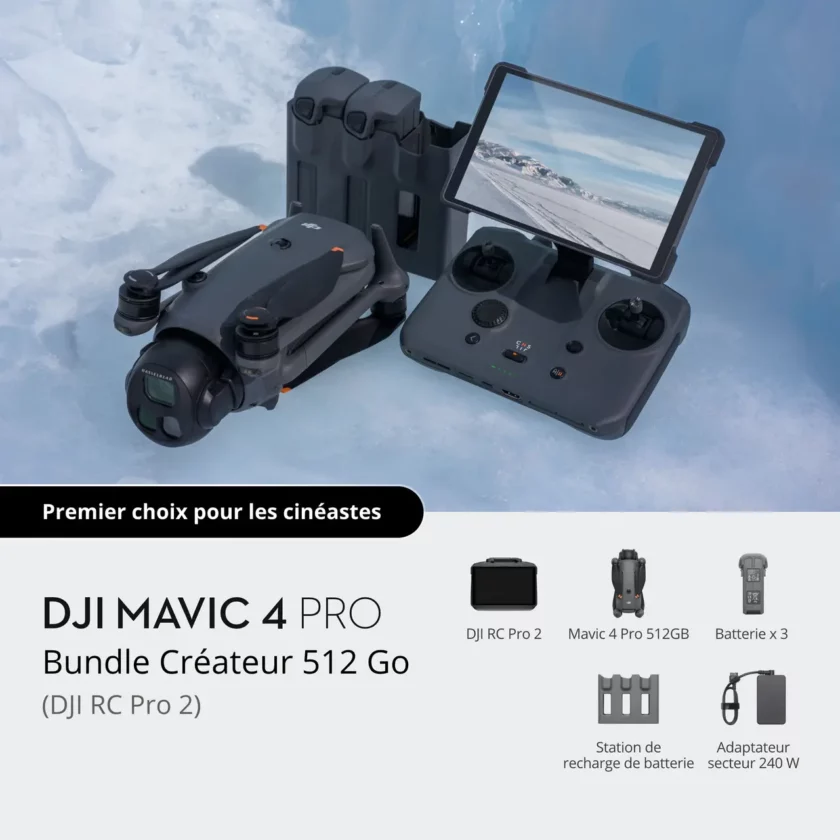 Bundle Créateur DJI Mavic 4 Pro 512 Go (DJI RC Pro 2)